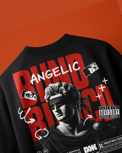 😈 Angelic Rebellion Oversized Black T-Shirt