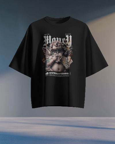 Divine Dollar Oversized Black T-shirt