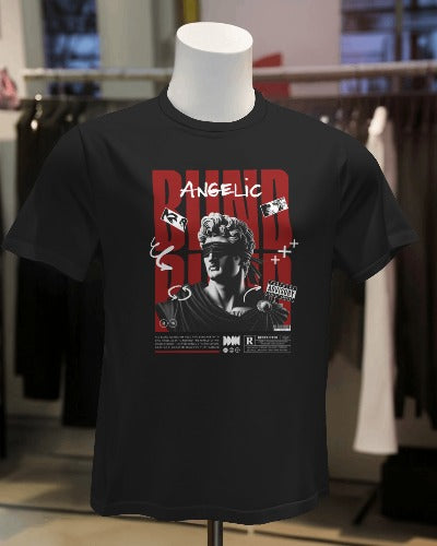 😈 Angelic Rebellion Oversized Black T-Shirt